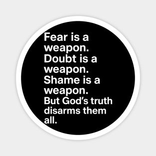 God's Truth Against Fear, Doubt and Shame Christian Gift Magnet